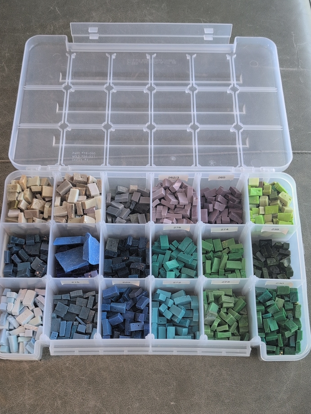 Glass Art Mosaic Tile Assortment - Assorted Greens, Blues, Browns, Blacks